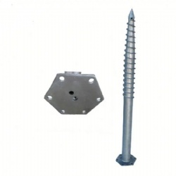 Ground screw pile with Flange